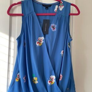 Tommy Hilfiger Blue Floral Sleeveless Blouse
